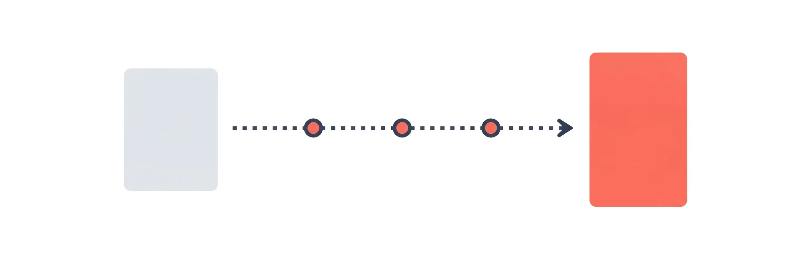 Flat illustration of stacked blog post cards connected by a branching line to multiple Pinterest pin cards, visualizing wordpress to pinterest automation