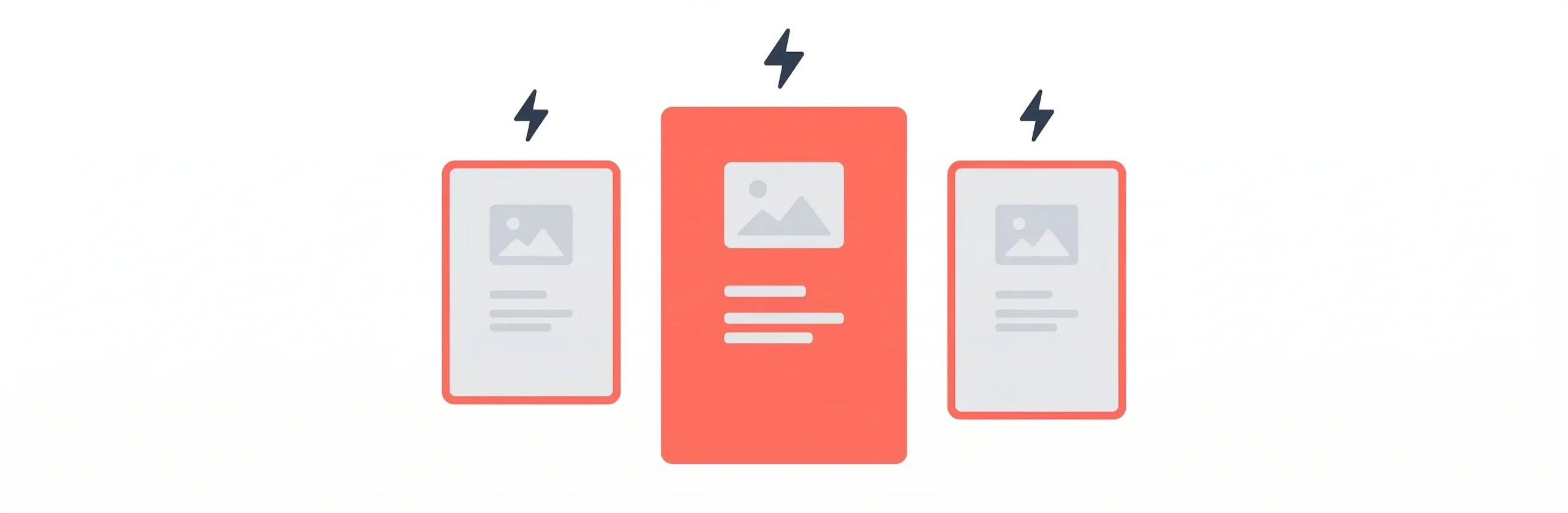 Flat illustration of ai pinterest pin generator assembling image, title and description into a single pin card