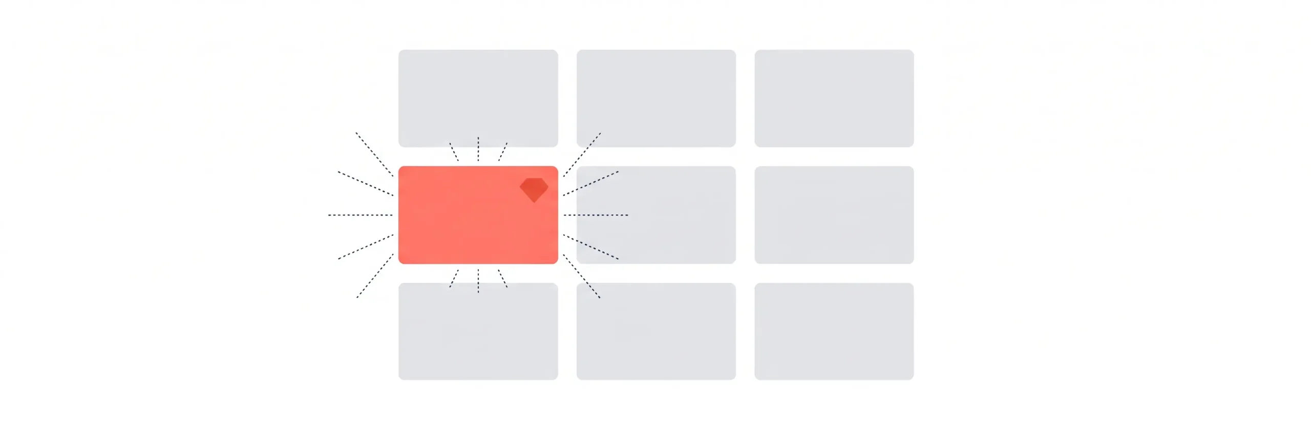 A grid of rectangles with one red highlighted rectangle representing a standout Pinterest board ID header.